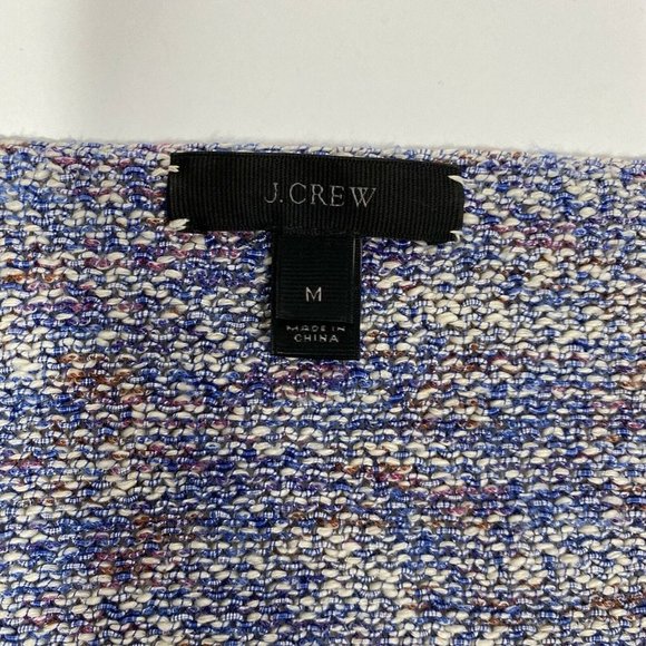 J Crew Women's Medium Blue Heather Marled Long Flared Sleeve V Neck Sweater - Picture 8 of 12